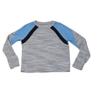 Zella Girls Raglan Cropped Long Sleeve Active Super Soft Shirt Gray Medium 8/10